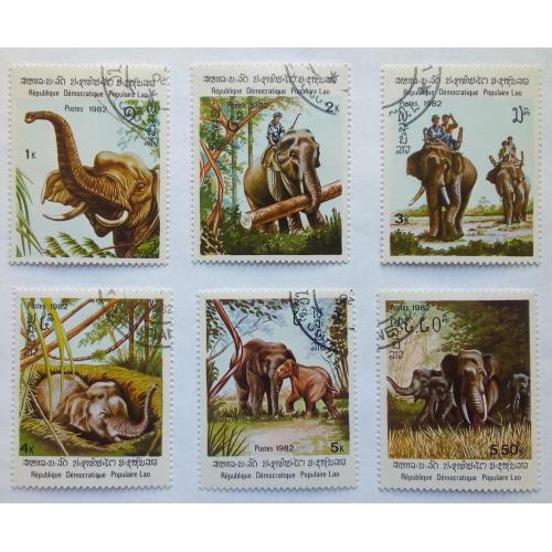 Лаос 1982 Индийские слоны, фауна, гашеные