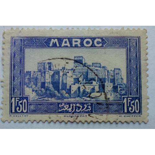 Марокко 1933 Видовые, архитектура, 1,50Fr, гашеная