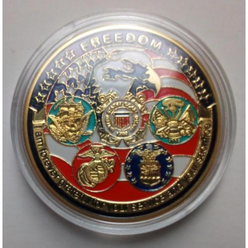 Монета Свобода - Freedom, диаметр 4 см, в капсуле