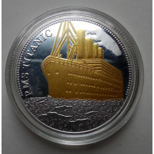 Монета Титаник (II), диаметр 3,5 см, в капсуле