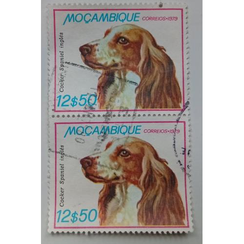 Мозамбик 1979 Собаки, 12,50Е, сцепка, гашеная