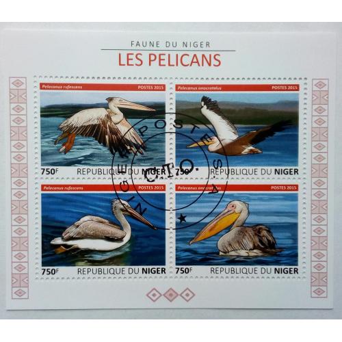 Нигер 2015 Пеликаны, птицы, фауна, блок