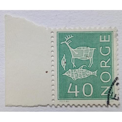Норвегия 1968 Стандарт, 40Ore, гашеная