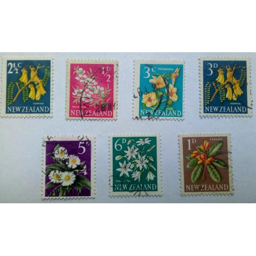 Новая Зеландия 1960-1967 Стандарт, цветы, гашеные