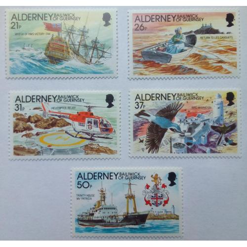 Олдерни 1991 Корабли, вертолеты, маяки, MNH (КЦ = 19 евро)