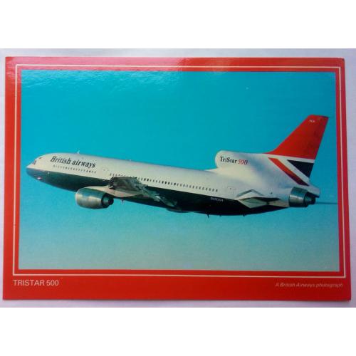 Открытка Самолет British Airways Tristar 500 (Great Britain)