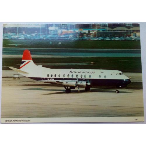 Открытка Самолет British Airways Viscount (G.Britain)