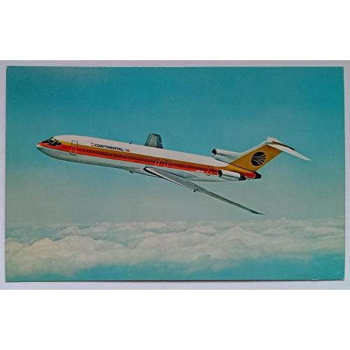 Открытка Самолет Continental Airlines Boeing 727 Trijet