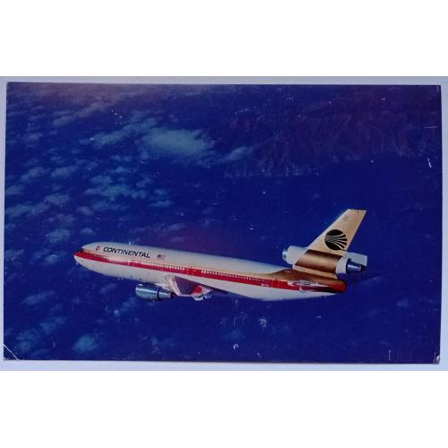 Открытка Самолет Continental Airlines DC-10s