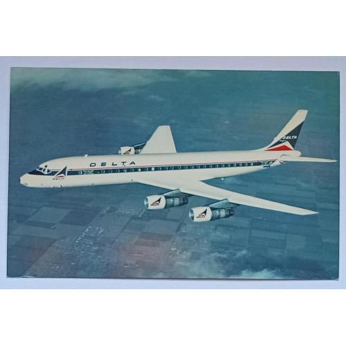 Открытка Самолет Delta Douglas DC-8 Fanjet