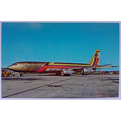 Открытка Самолет Ecuatoriana Jet Cargo Boeing 707-321C