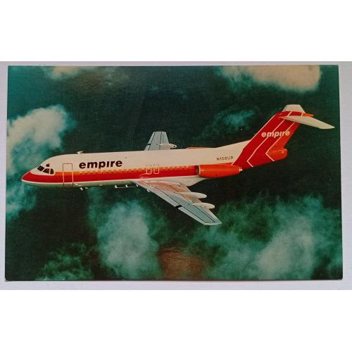 Открытка Самолет Empire Airlines Fokker F-28 Fellowship 4000