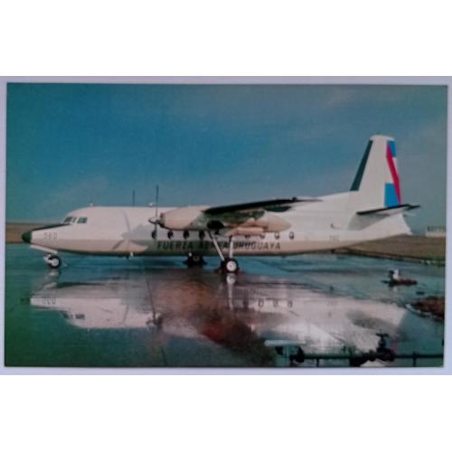 Открытка Самолет Fokker F-27 MK Uruguaya
