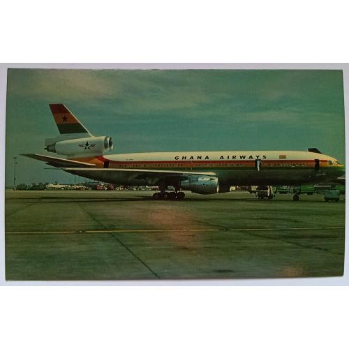Открытка Самолет Ghana Airways McDonnell Douglas DC-10-30