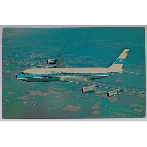 Открытка Самолет Kuwait Airways Corporation Boeing 707-320