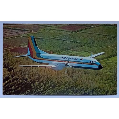 Открытка Самолет Mid Pacific Airlines YS-11