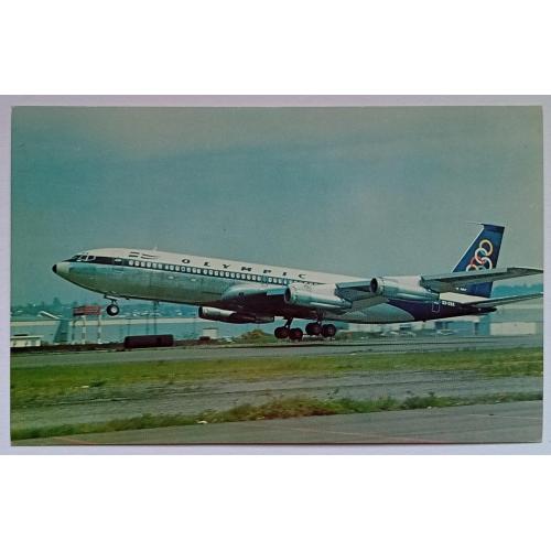 Открытка Самолет Olympic Airways Boeing 707-384C