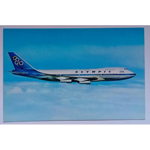 Открытка Самолет Olympic Airways Boeing 747-200 B Jambo Jet