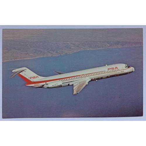 Открытка Самолет Pacific Southwest Airlines McDonnell Douglas DC-9-31