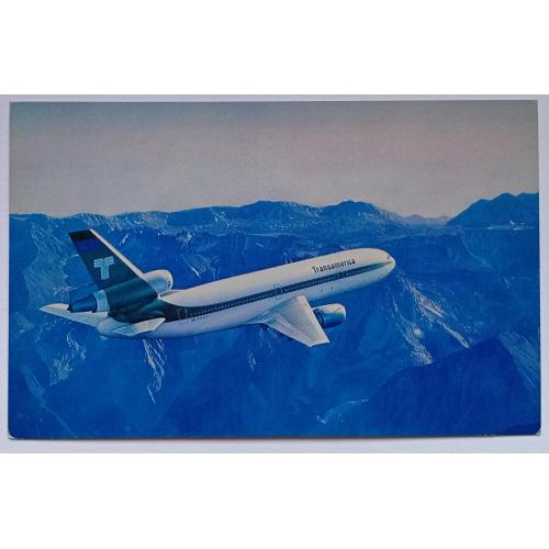 Открытка Самолет Transamerica Airlines McDonnell Douglas DC-10-30