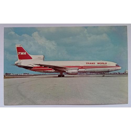 Открытка Самолет TWA-Trans World Airlines