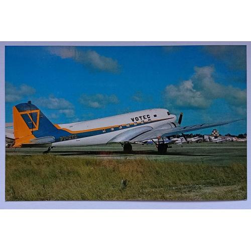 Открытка Самолет Votec Airline Douglas DC-3