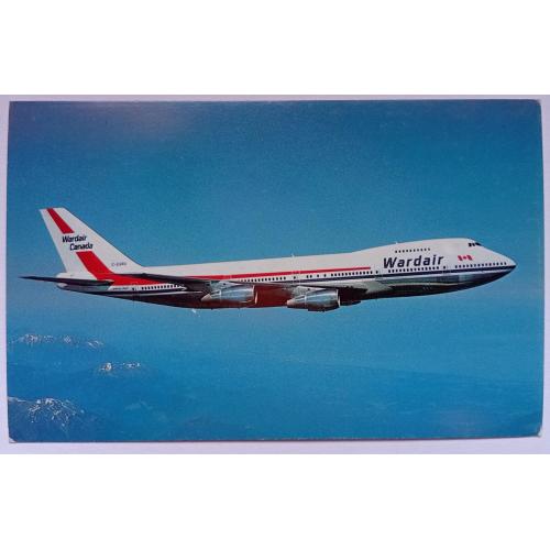 Открытка Самолет Wardair Canada Boeing 747