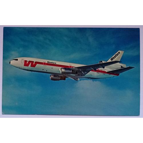 Открытка Самолет Western Airlines DC-10 Spaceship