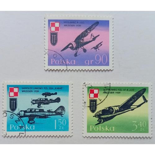 Польша 1971 Военные самолеты, гашеные