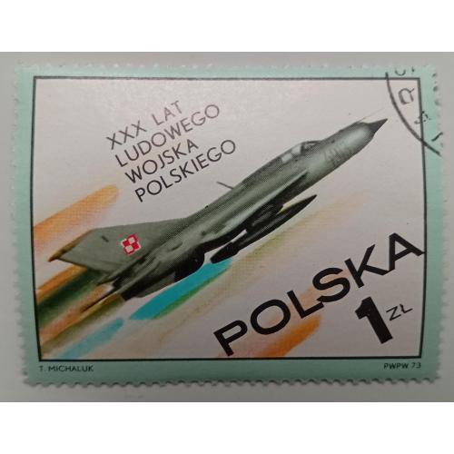 Польша 1973 Самолет, гашеная