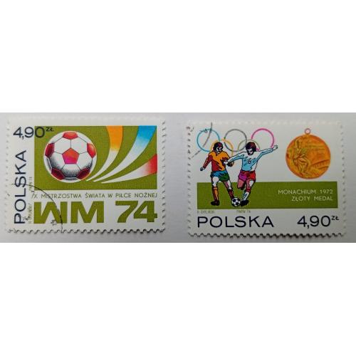 Польша 1974 Футбол, гашеные