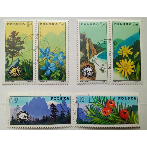 Польша 1975 Туризм, горы, цветы, гашеные