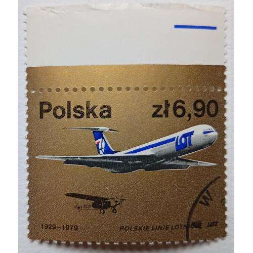 Польша 1979 Польские авиалинии, самолет, гашеная