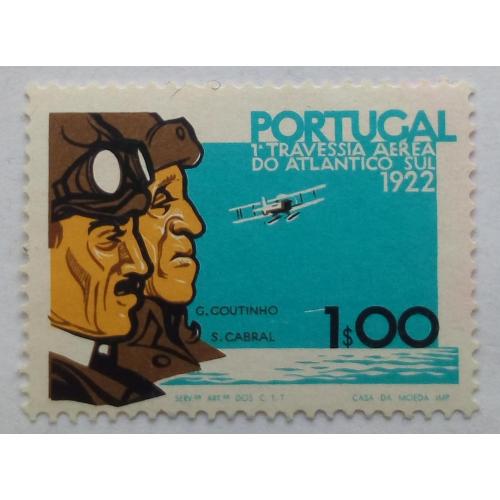 Португалия 1972 Первый перелет Лиссабон-Рио де Жанейро, авиация, самолеты, MNH 