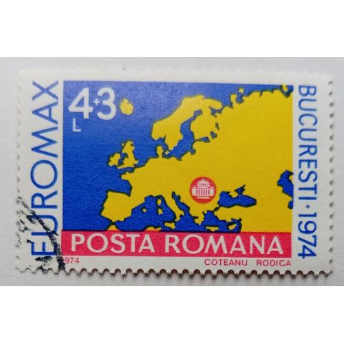 Румыния 1974 Карта Европы, гашеная