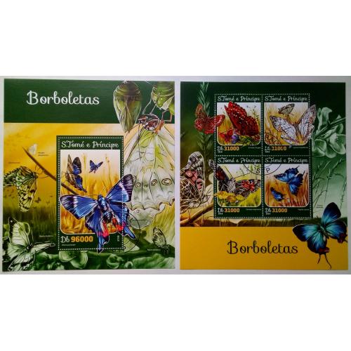 Сан-Томе и Принсипе 2016 Бабочки, фауна, блоки
