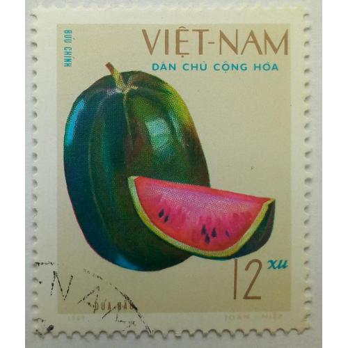 Северный Вьетнам 1970 Арбуз, фрукты, гашеная