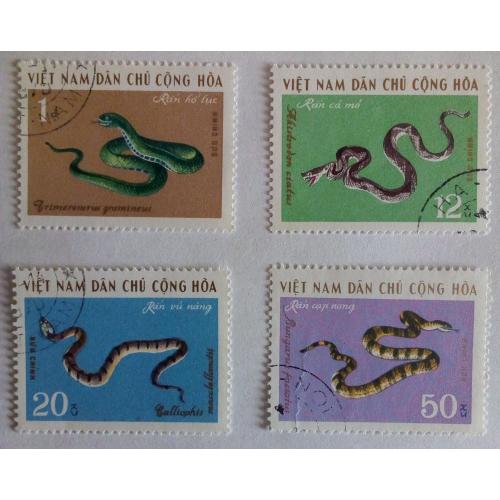 Северный Вьетнам 1970 Змеи, гашеные (редкие)