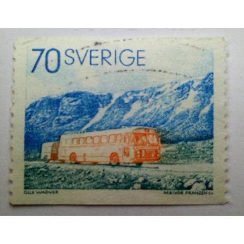 Швеция 1973 Автобус, гашеная