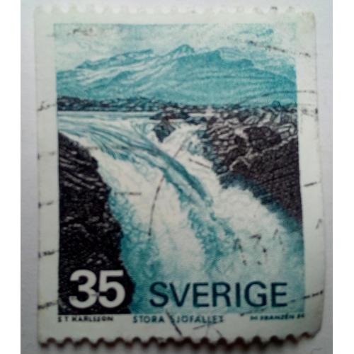Швеция 1974 Водопад, гашеная