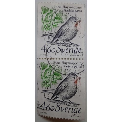 Швеция 1989 Мухоловка, сцепка, гашеная