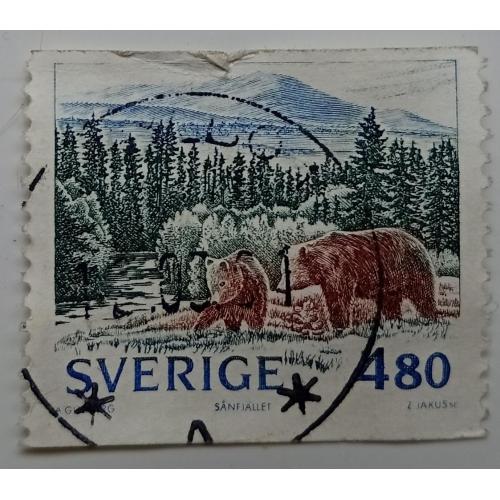 Швеция 1990 Медведи, гашеная