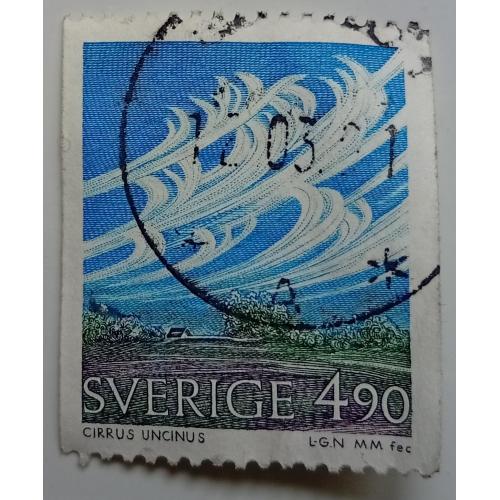 Швеция 1990 Облака, 4,90, гашеная