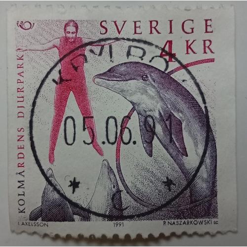Швеция 1991 Дельфины, гашеная