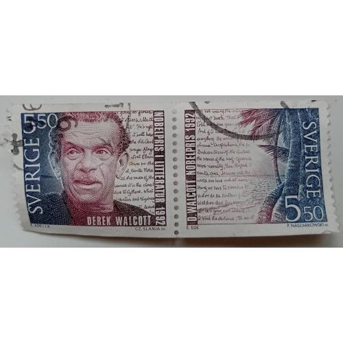 Швеция 1992 Нобелевский лауреат, сцепка, гашеная