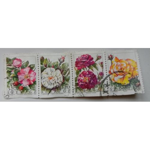 Швеция 1994 Розы, сцепка, гашеная