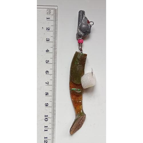 Силиконовая приманка-блесна с головой и крючком № 163 (б/у)