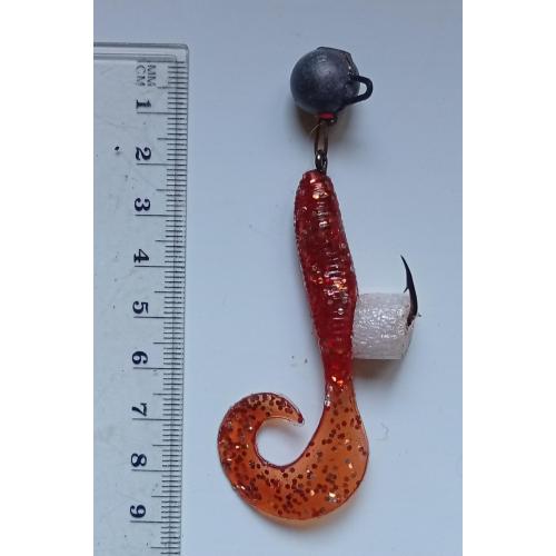 Силиконовая приманка-блесна с головой и крючком № 166 (б/у)