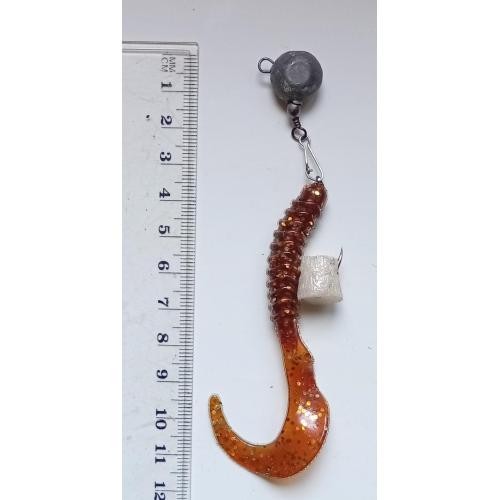 Силиконовая приманка-блесна с головой и крючком № 167 (б/у)