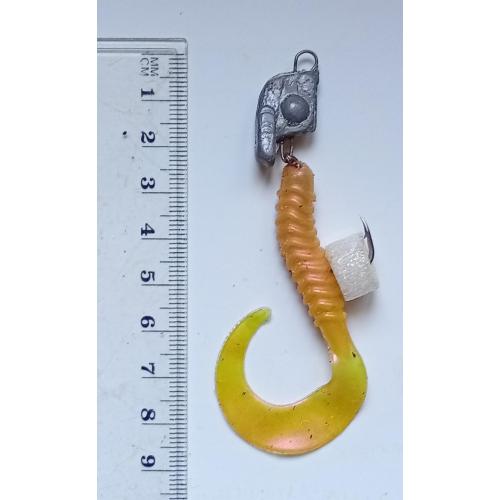 Силиконовая приманка-блесна с головой и крючком № 173 (б/у)